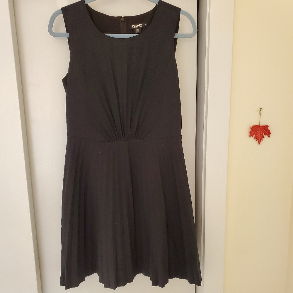DKNY Navy Pleated Dress